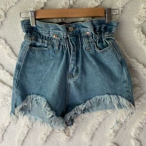 🌹4/$20 High Waist Paper Bag Denim Shorts